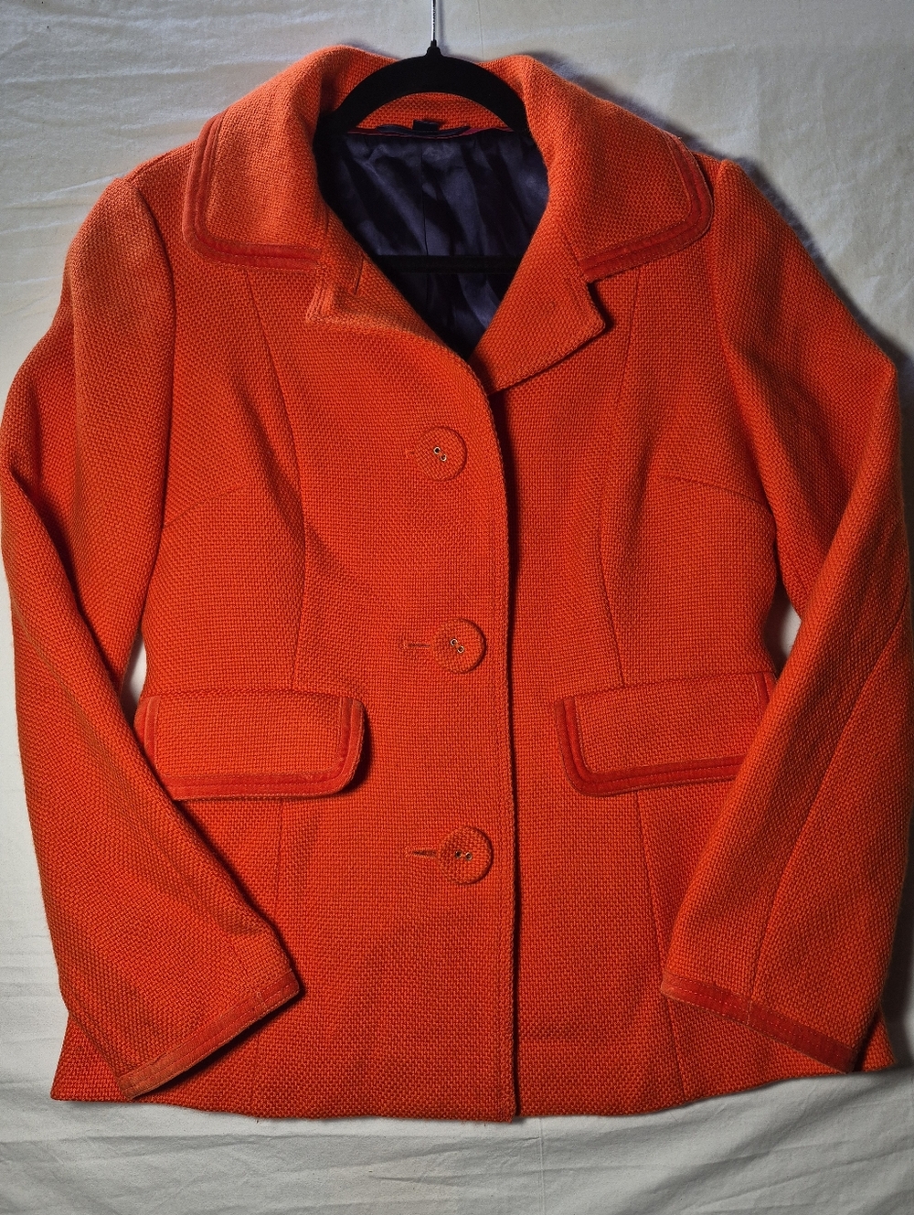 Boden Orange Wool Three-Button Blazer Size 10
